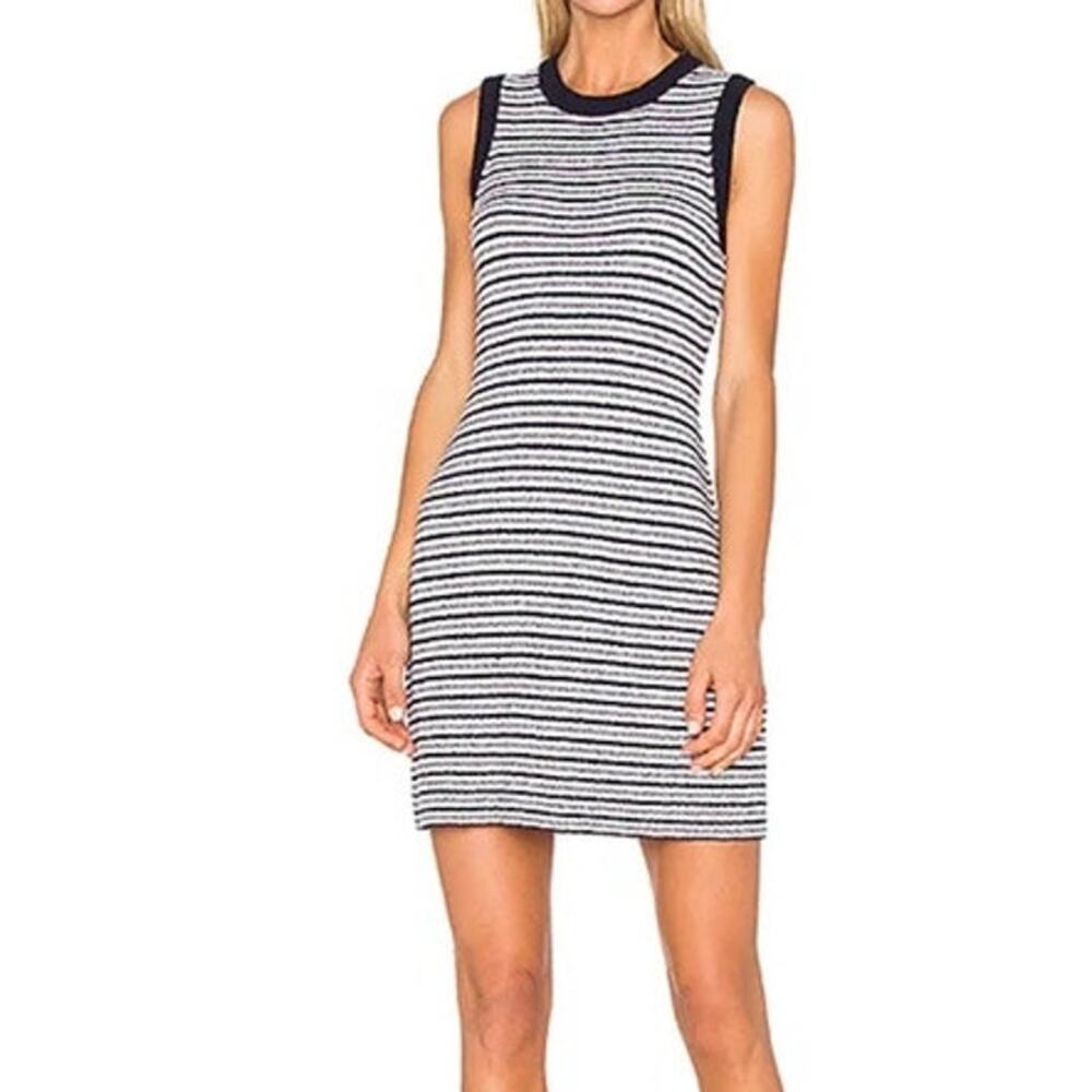 Rag & Bone Dress Women's Small Lindsey Terry Cloth Stripes Navy White Sleeveless